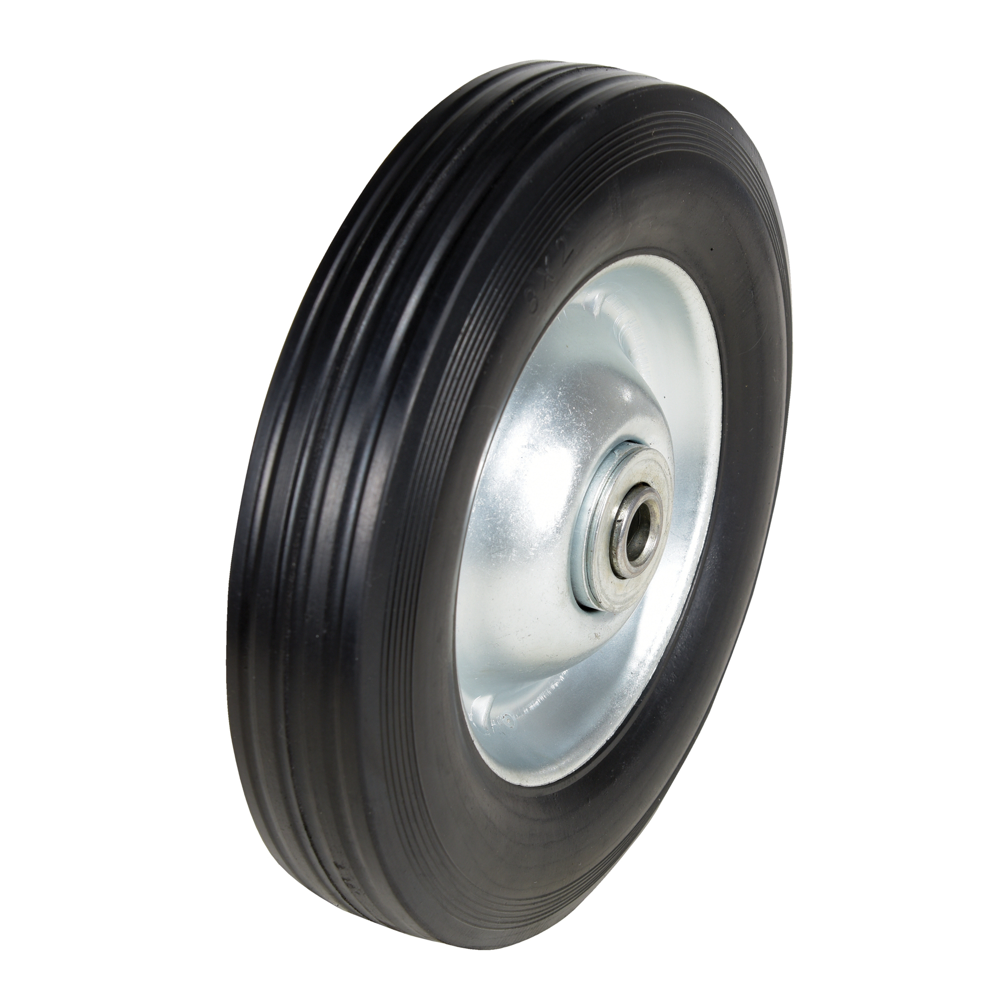 Vestil Hard Rubber Wheel - 8in. x 2.5in., 1/2in. Bearing, Non-Marking, Zinc Plated, Model# WHL-HR-8X2-1/2